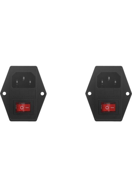 2x Yeni 3 Pin IEC320 C14 Ac Giriş Erkek Fiş Güç Soketi Sigorta Anahtarı 10A 250V (Yurt Dışından)