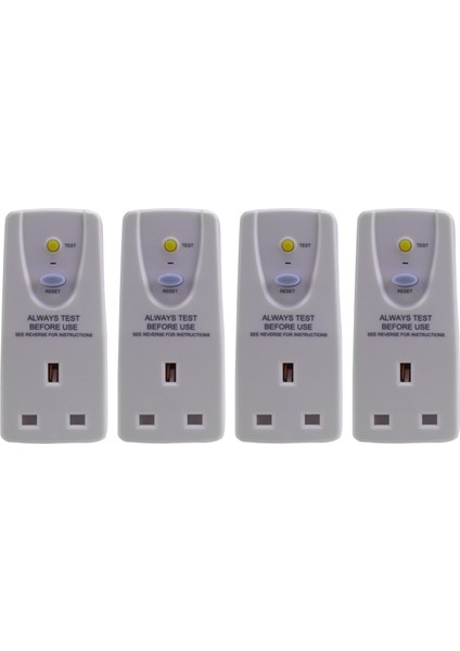 4x Ingiltere Fiş 13A Gfcı Sızıntı Koruma Tapı Rcd Soketi Ana Devre Kesici Kesme Güç Gezi Anahtarı- Ingiltere Fiş (Yurt Dışından)