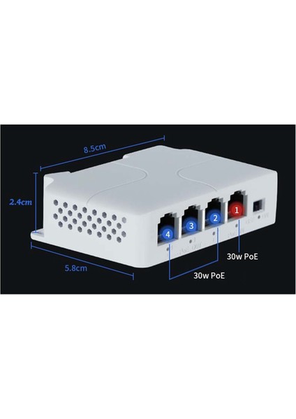 5pcs 4 Bağlantı Noktası 1 Ila 3 Bağlantı Noktası Poe Extive Pasif Basamaklı IEEE802.3AF Ip Şanzıman Tekrarlayıcı Anahtarı Için 100 Mbs Nvr Ip (Yurt Dışından) modelleri