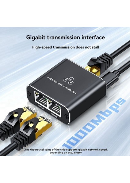1&#39;de 2 Out Gigabit Ethernet Splitter 1000MBPS Yüksek Hızlı RJ45 Ağ Uzatma Kablo Konnektörü Cat5/5e/6/7/8 Splıte (Yurt Dışından) fiyatları
