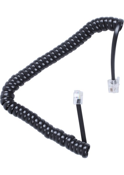 2x Yedek Rj9 4P4C Fiş Sarılmış Esnek Telefon Elleri Kablo Hattı Siyah (Yurt Dışından) fiyatları