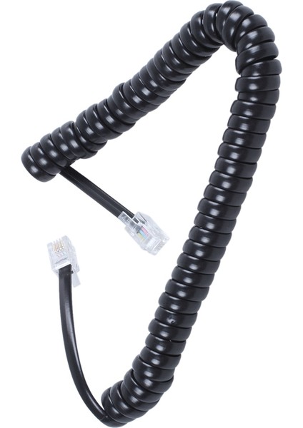 2x Yedek Rj9 4P4C Fiş Sarılmış Esnek Telefon Elleri Kablo Hattı Siyah (Yurt Dışından) modelleri