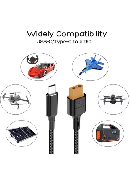 Usb-C TYPE-C-XT60 Şarj Kablosu Pd 100W 20V/5A Tool-Kıtrc M6 M6 M6D M8S Şarj Cihazı, Güneş Paneli Için Şarj Kablosu. (Yurt Dışından) indirimleri