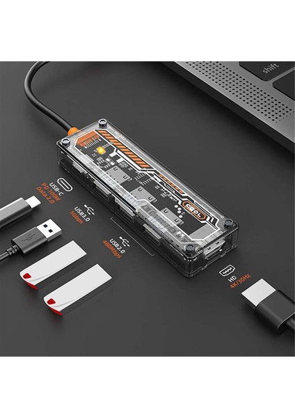 Pc Dizüstü Bilgisayar Için 5 USB 3.0 Hub Yerleştirme Istasyonu Usb2.0x2 Usb3.0 PD100W Usb3.0 PD100W Usb-C 4K@30Hz ile (Yurt Dışından) indirimleri