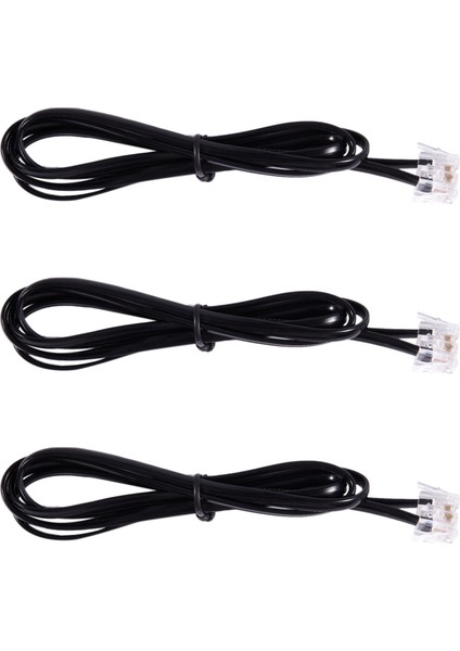 3x RJ11 6P4C Telefon Kablo Kablosu Adsl Modem 1 Metre (Yurt Dışından)