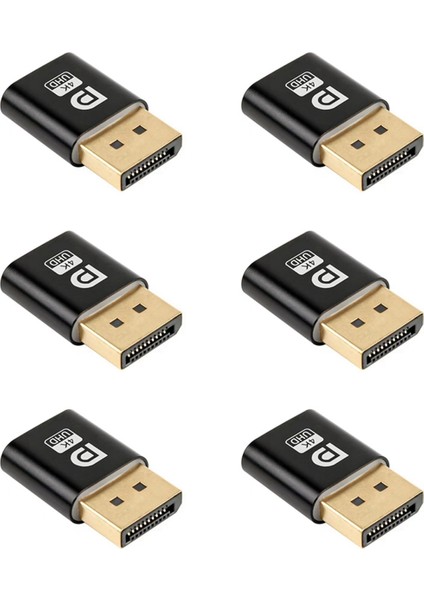 6x 4K Displayport Dummy Plug Dp Sanal Ekran Adaptörü Edıd Haıds Grafik Için Heads Grafıcs Vidir Kartı (Yurt Dışından)