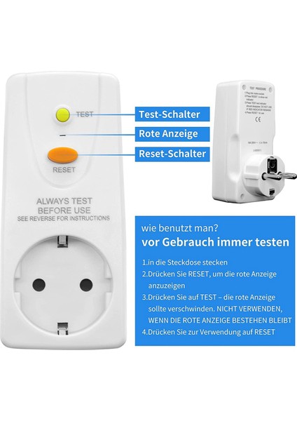 2x 16A Gfcı Sızıntı Koruma Fişi Rcd Soket Devre Kesici Kesme Anahtarı Güvenlik Kişisel Koruma Fişi Ab Fişi (Yurt Dışından) modelleri