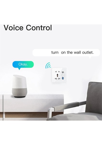 Tuya Smart Soketi Typec+Usb Hızlı Şarj Uzak Time Socket Wifi Akıllı Ingiliz Standart 86 Tip Soket B (Yurt Dışından) indirimleri
