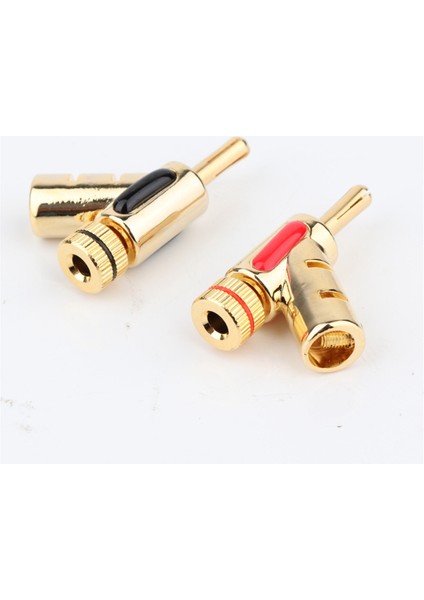 4pcs Muz Fiş Bakır Altın Kaplama Y Şekilli Hoparlör Kablo Fiş Kilitleme Muz Fiş Konnektörü Hifi Jak Ses Adaptörü (Yurt Dışından)
