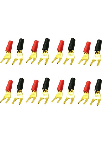 16PCS/8 Çift &quot;y&quot; &quot;u&quot; Kürek Muz Konektörleri Altın Kaplama Lehimsiz Çatal Hoparlör Muz Fiş Adaptörü (Yurt Dışından)