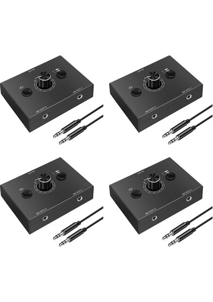 4x 3,5mm Ses Değiştirici, 2 Giriş 1 Çıkış/1 Giriş 2 Çıkış Ses Ayırıcı Anahtarlayıcı, Tek Key Mute Düğmesi (Yurt Dışından)