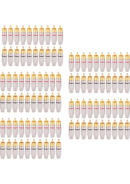 100 Pcs Rca Fiş Sesli Video Kilitleme Kablosu Konnektörü Altın Kaplama (Yurt Dışından)