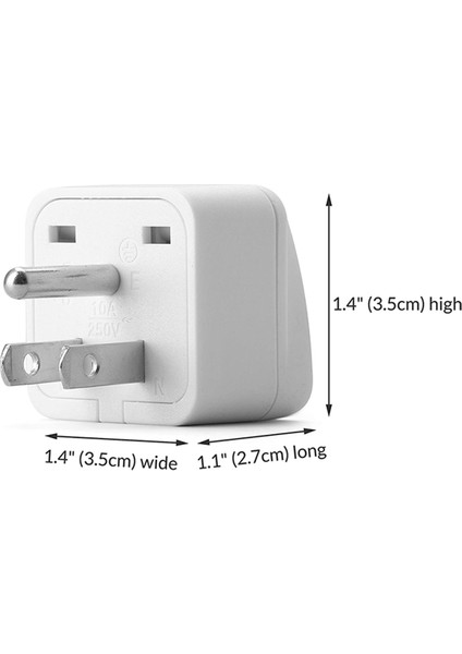 6x Abd Seyahat Fişi Adaptörü Ab/uk/au/ın/cn/jp/asıa/italya/brezilya&#39;ya Abd&#39;ye (Tip B), 3 Prong Abd Fişi, Şarj Converter Beyaz (Yurt Dışından) fırsatları