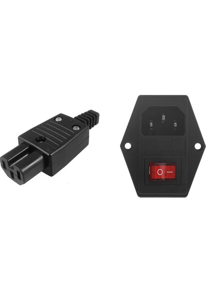 1 Pcs IEC320 C15 Dişi Çıkış Soketi Güç Adaptör Konnektörü ve 1 Pcs 3 Pin IEC320 C14 Ac Giriş Erkek Fiş Güç Soketi (Yurt Dışından)