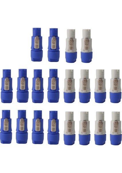20PCS NAC3FCA NAC3FCB Speakon Fiş 3 Pin Erkek Powercon Konnektörü 20A 250V Ac Elektrik Fiş Konnektörü Mavi ve Gri Beyaz (Yurt Dışından)