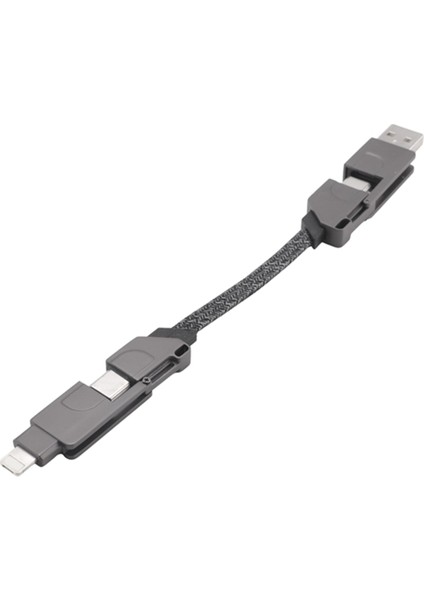 6 In1 Çok Fonksiyonlu Hızlı Şarj Kablosu Anahtar Kileti Pd iPhone 27W Için Pd Android Type-C 100W Şarj Veri Kablosu Siyah (Yurt Dışından)