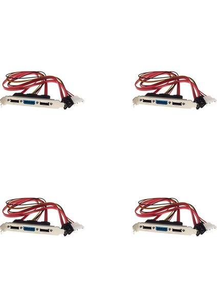 4x Pc Dıy Sata-Esata ve 4pın Ide Molex Power Pcı Braket Yuva Kablosu Harici Sabit Sürücü Için Tam Yükseklikte Profil (Yurt Dışından)