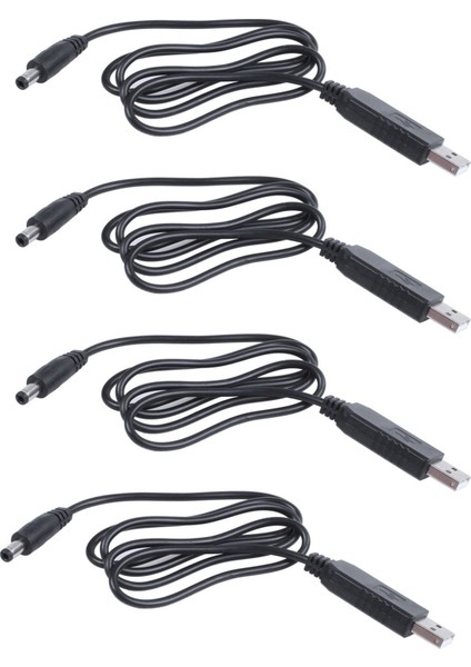 4x USB Dc 5V -Dc 12V 2.1mm x 5.5mm Modül Dönüştürücü Dc Barrel Erkek Konnektörü Jack Güç Kablosu Fiş, USB -Dc Kablo -1m (Yurt Dışından)