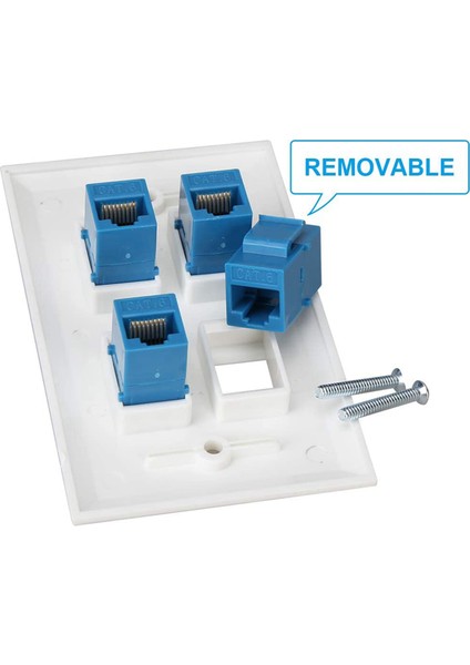 3x Ethernet Duvar Plakası 4 Port Duvar Plakası Kadın -Kadın Cat7/6/6e/5/5e Ethernet Cihazları Için Uyumlu (Yurt Dışından) indirimleri
