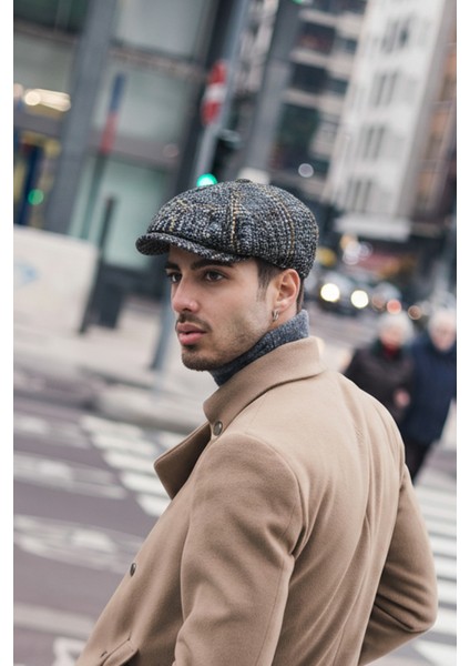 Kışlık Yün Erkek Kasket Peaky Blinders Tarzı Standart Beden Şapka