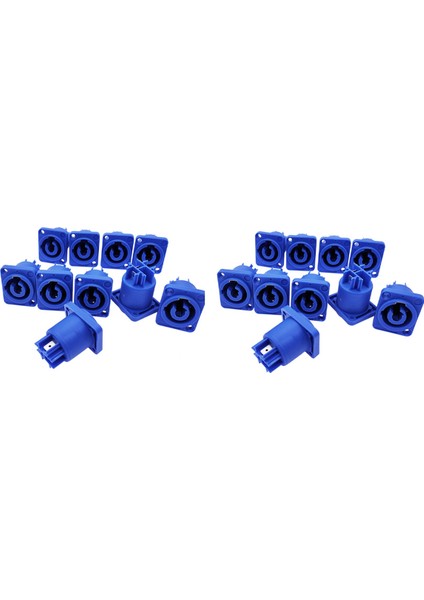 20PCS Powercon Konnektörü 3 Pimler 20A 250V Güç Hoparlör Panel Soketi LED Ekran Aşaması Aydınlatması Için Dişi, Mavi (Yurt Dışından)