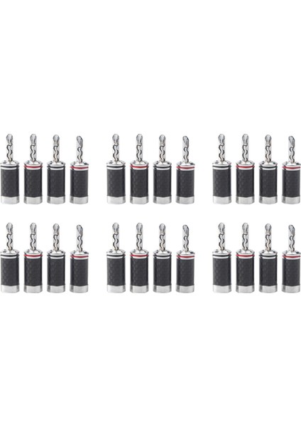 24PCS Banana Tapaları Hi-End Hifi Dıy Karbon Fiber Bakır Kaplamalı Rodyum Elektrik Sesli Kriko Banana Konnektör Tapası (Yurt Dışından)