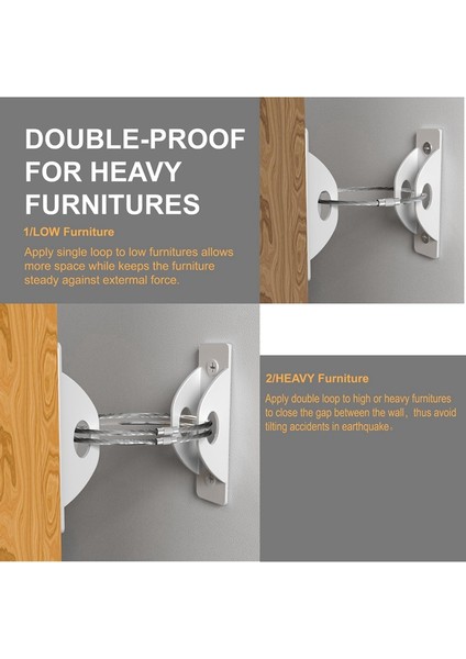 Mobilya Ankrajları (12 Paket) Mobilya Kayışı Bebek Prova, Güvenli 420 Pound Mobilya Düşmeyi Önlemek Anti Uçuşa (Yurt Dışından) fiyatları