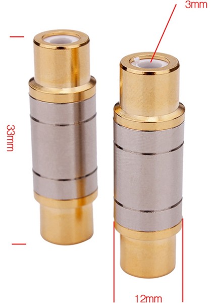 4 Pcs Rca Konnektörü Altın Kaplama Düz Rca Dişi Jak Adaptörü Ses Fişi Adaptörü (Yurt Dışından) fiyatları