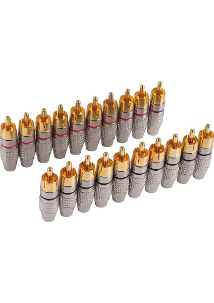 20 Pcs Rca Fiş Sesli Video Kilitleme Kablosu Konnektörü Altın Kaplama (Yurt Dışından) fırsatları