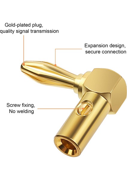 Sağ Açılı Muz Fişleri 24 Adet, Hoparlör Teli, Duvar Plakası, Ev Sineması, Ses/video Alıcısı Için 90 Derece Muz Konnektörü (Yurt Dışından) indirimleri