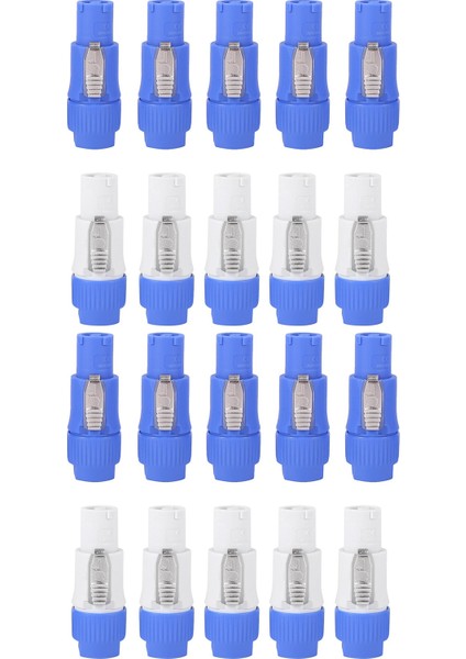 20PCS/LOT NAC3FCA Speakon Fiş 3 Pin Erkek Powercon Konnektörü 20A 250V Ac Elektrik Fiş Konnektörü Mavi ve Beyaz (Yurt Dışından)