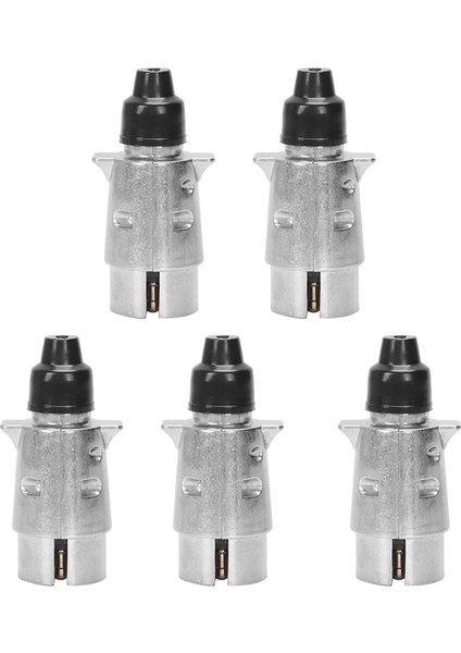 5x 7-Pimli Römork Tapa Ağır Hizmet Yuvarlak Pim 7 Kutuplu Kablo Konnektörü 12V Çekme Çubuğu Çekici Karavan Kamyon Fiş N Tip (Yurt Dışından)