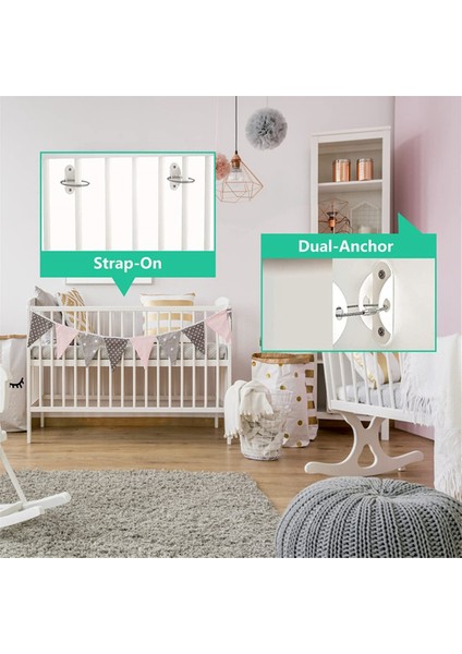 Mobilya Anti-Tip Fixer Ayakkabı Dolabı Kitaplık Dolabı Ayarlanabilir Metal Kalınlaştırılmış Güvenlik Anti-Tip Fixer Beyaz (Yurt Dışından) fiyatları