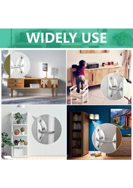 Mobilya Anti-Tip Fixer Ayakkabı Dolabı Kitaplık Dolabı Ayarlanabilir Metal Kalınlaştırılmış Güvenlik Anti-Tip Fixer Beyaz (Yurt Dışından) modelleri