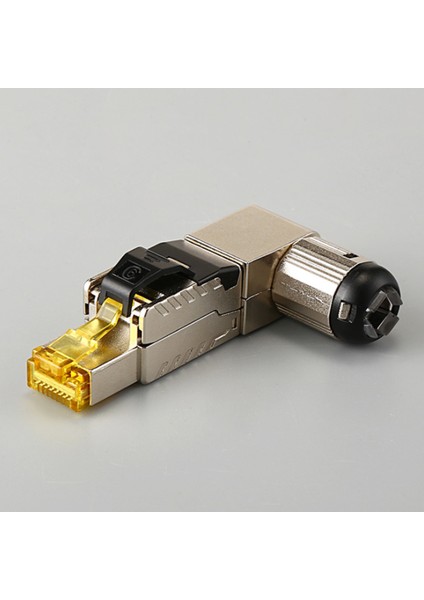 2pcs RJ45 Tam Korumalı Çinko Alaşımlı Alan Fiş 90 Derece Açılı Cat8 Stp Stp Alan Fesih Konnektörü Toolless Tip (Yurt Dışından) fırsatları