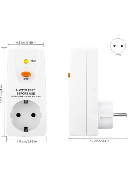 3x 16A Gfcı Sızıntı Koruma Fişi Rcd Soketi Ana Devre Kesici Kesme Anahtarı Güvenlik Kişisel Ab Fişi (Yurt Dışından) modelleri