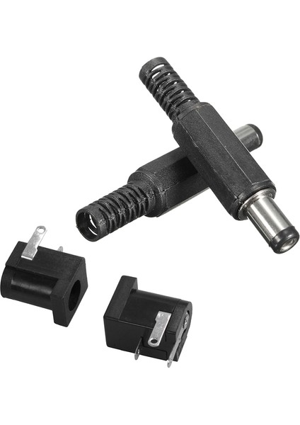 15 Pcs 5.5x2.1mm Siyah Dc Güç Jakı Konnektörleri: 10 Pcs Erkek Lehim Namlu Uç Tapası Jack Düz Konektörler ve 5 Pcs Power Jack Socket Kadın Panel Montaj Konnektörü (Yurt Dışından) fiyatları