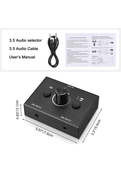 2 Set 3.5mm Ses Anahtarlayıcı, 2 Giriş 1 Çıkış/1 Giriş 2 Çıkış Ses Dinlatıcı Anahtarıcı, Anahtarlama Kutusu, Tek Kezli Sabit Düğmesi (Yurt Dışından) fırsatları