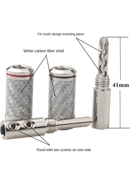 4pcs Muz Tapaları Hifi Dıy Karbon Fiber Elektrik Ses Hoparlör Kablosu Banana Konnektörü Tapası Beyaz (Yurt Dışından) fırsatları
