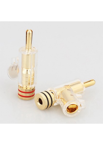8pcs Muz Tapaları 45 Derece Açılı Muz Konektörleri Av Alıcı, Amplifikatör, Hoparlör Altın Için Vidalı Kilitleme Konektörleri (Yurt Dışından)