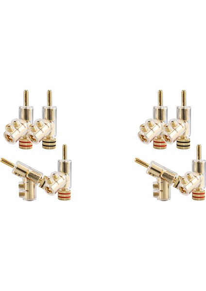 8pcs Muz Tapaları 45 Derece Açılı Muz Konektörleri Av Alıcı, Amplifikatör, Hoparlör Altın Için Vidalı Kilitleme Konektörleri (Yurt Dışından) fiyatları