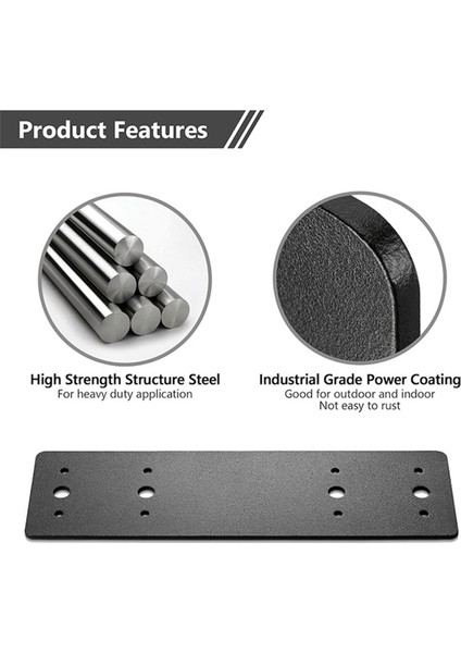 Kiriş Konektörlerine 2 Adet, Düz Çelik Düz Plaka, Tamir Plakası I Şekil Braketi, Siyah Toz Boyalı I Askılı (Yurt Dışından) fırsatları