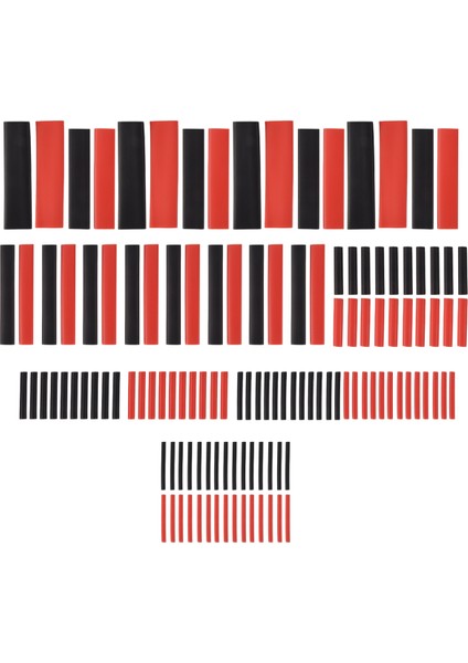 127PCS 2: 1 Isı Büzülme Boru Kablosu Kablo Kaplama Sargısı Elektrik Bağlantı Seti (Yurt Dışından)