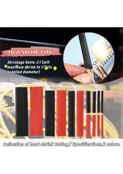 127PCS 2: 1 Isı Büzülme Boru Kablosu Kablo Kaplama Sargısı Elektrik Bağlantı Seti (Yurt Dışından) indirimleri