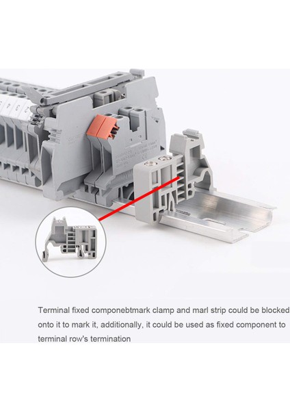 E/uk Dın Ray Terminal Blokları Son Durdurucu Braket Grisi, Terminal Blok Konnektörü (100 Paketi) (Yurt Dışından) fırsatları