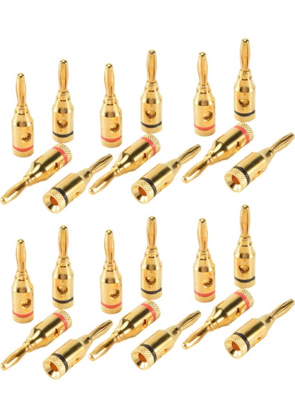 Banana Tapaları Açık Vidalı 24K Altın Kaplama Fişleri Hoparlör Stereo Kablosu Için Ses Jack Konektörü, 24 Pack (12 Kırmızı, 12 Siyah) (Yurt Dışından) fiyatları