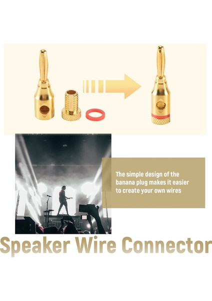 Banana Tapaları Açık Vidalı 24K Altın Kaplama Fişleri Hoparlör Stereo Kablosu Için Ses Jack Konektörü, 24 Pack (12 Kırmızı, 12 Siyah) (Yurt Dışından) fırsatları