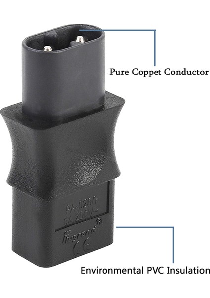 2 Pimli Iec 320 C8 Erkek-Iec 320 C9 Dişi Ac Adaptörü 6A/250V Ab Endüstriyel Güç Dönüştürücü (Yurt Dışından) modelleri