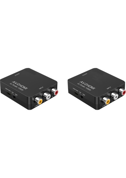 2x Rca - HDMI Av - HDMI Dönüştürücü 1080P Mini Rca Cvbs Video Ses Dönüştürücü Adaptör Pal/ Ps3/ Stb/ Xbox Vhs Için (Yurt Dışından)