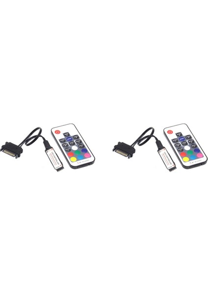 2x RF17 Keys Uzaktan Dc 12V Kablosuz Sata Rgb Kontrolör Pc Bilgisayar Kılıfı 5050 Rgb LED Şerit Işığı (Yurt Dışından)